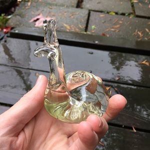 Clear Art Glass Snail Figurine Paperweight